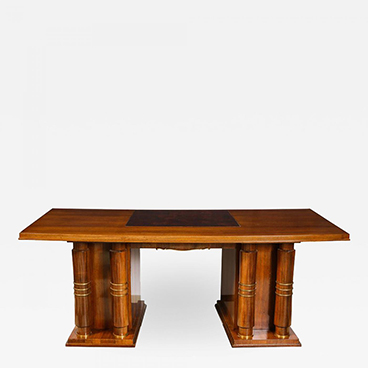 Milord Antiques 8_Elegant art deco mahogany and gilt bronze desk by Jules Leleu
