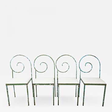 Set of Four Scroll Back Garden Chairs