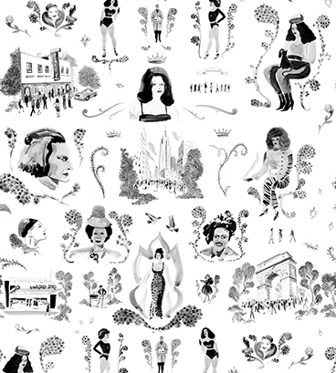 Trans Power Toile Black and White Wallpaper by Grant Shaffer_Website Image