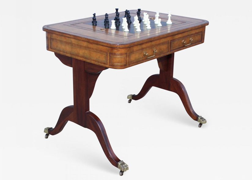 Maitland Smith Leather top game table