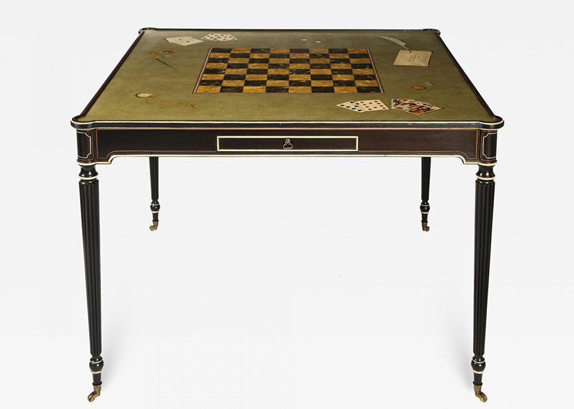 The Louis XVI Style Trompe Loeil Painted Card Table