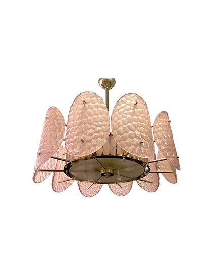 main_cosulich_interiors_and_antiques_products_new_york_design_bespoke_italian_crystal_rose_pink_murano_glass_brass_chandelier_flushmount