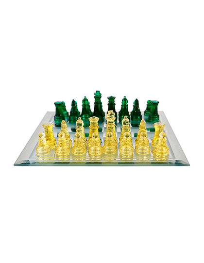 main_cosulich_interiors_and_antiques_products_new_york_design_contemporary_minimalist_green_yellow_murano_glass_chess_set_mirrored_board