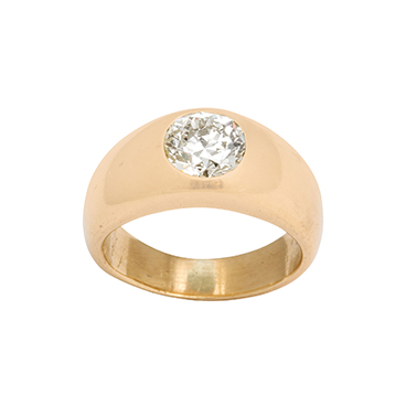 Diamond and 18K Gold Gypsy Ring