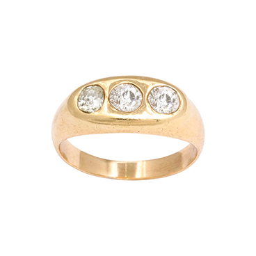 Diamond and Gold Gypsy Ring
