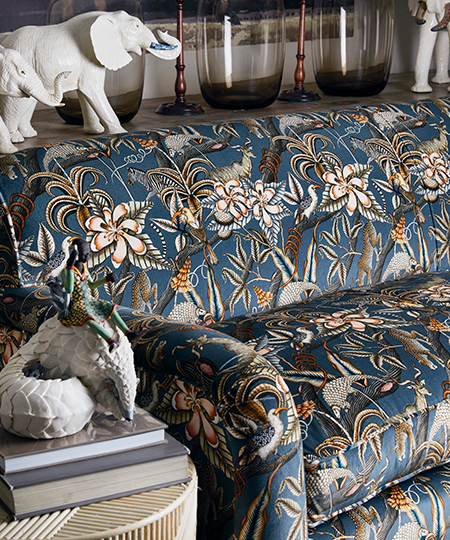 Thanda Toile Fabric - Linen - Gold