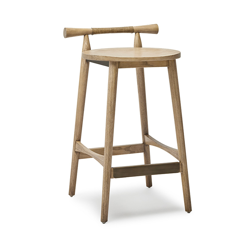 Interlude Home Madeira Counter Stool - Washed Taupe