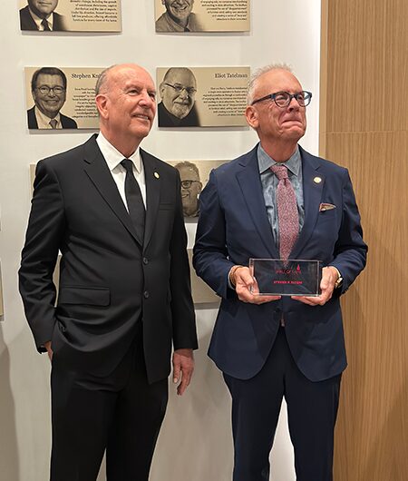 Steve Elton with Richard Frinier at HOF Pinning Ceremony