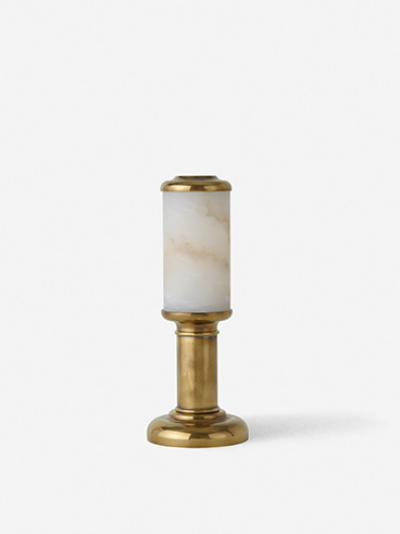 Mini Belle Antique Brass, Alabaster Main Light Off_