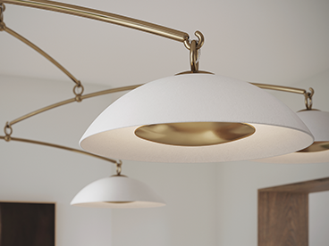 106 - Mobile 5 - White Stone Bisque - Satin Brass