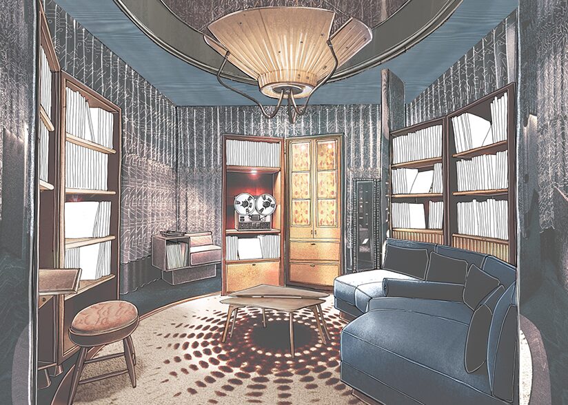 Room sketch - the Dedar Library