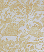 W2049-03 Antelope and Flower Wallpaper Yellow thumb