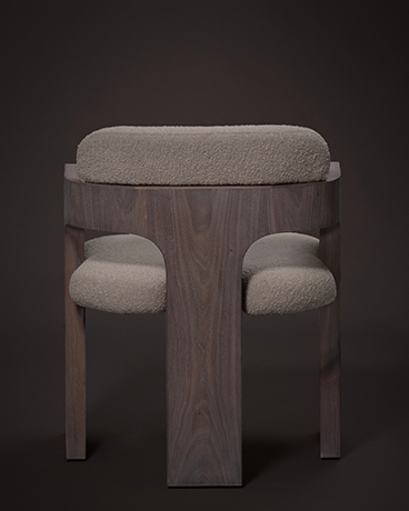 Oxidized Walnut + Flagstone Dining Chair - Backside - REV1