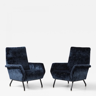 Gigi-Radice-1960s-Gigi-Radice-Blue-Velvet-Lounge-Chairs-857568-4579617
