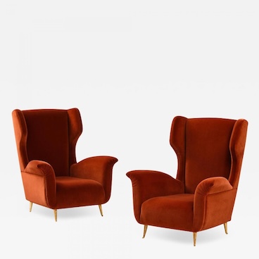Pair-of-Custom-Made-Sculptural-Lounge-Chairs-in-Burnt-Orange-Red-Velvet-Italy-738046-3732893