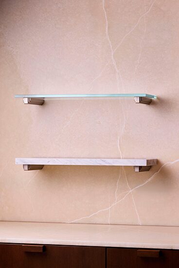 amuneal tribeca shelf duo stone and glass
