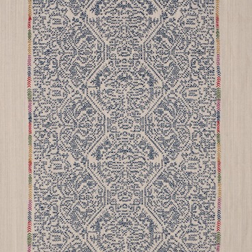 Orion Embroidery Fabric in Indigo