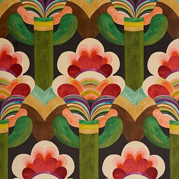 Fleur Indienne Velvet Fabric in Cinnabar