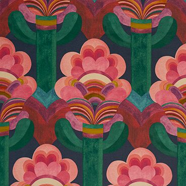 Fleur Indienne Velvet Fabric in Rose